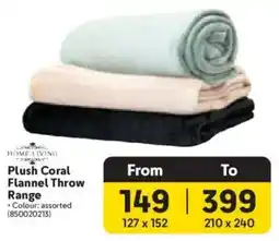 Makro HOME LIVING Plush Coral Flannel Throw Range offer