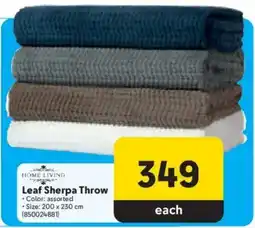 Makro HOME LIVING Leaf Sherpa Throw offer