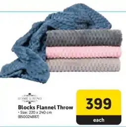 Makro HOME LIVING Blocks Flannel Throw offer