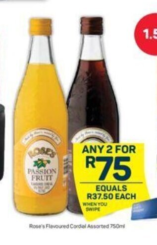 Pick n Pay Rose's Flavoured Cordial Assorted 750ml offer