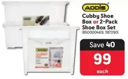 Makro ADDIS Cubby Shoe Box or Shoe Box Set offer