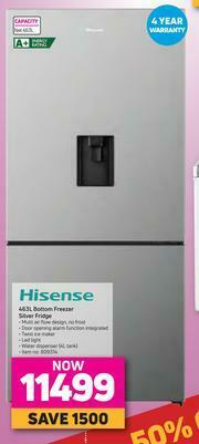 Game Hisense 463L Bottom Freezer Silver Fridge offer