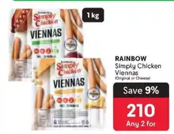 Makro Rainbow Simply Chicken Viennas offer