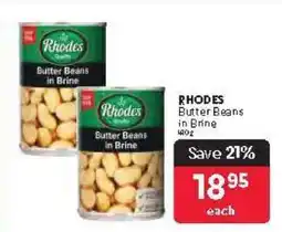 Makro RHODES Butter Beans in Brine offer