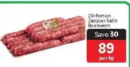 Makro 20-Portion Jacques Kallis Boerewors offer