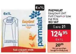 Makro PARMALAT EasyGest UHT Full Cream or Low Fat Milk offer