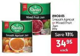 Makro RHODES Smooth Apricot or Mixed Fruit Jam offer