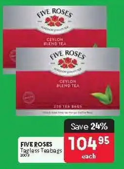 Makro FIVE ROSES Tagless Teabags 200's offer