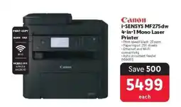 Makro Canon i-SENSYS MF275dw 4-in-1 Mono Laser Printer offer