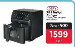 Makro DEFY 7.5 L Digital Airfryer offer