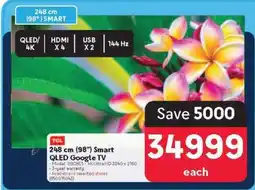 Makro TCL 248 cm (98) Smart QLED Google TV offer