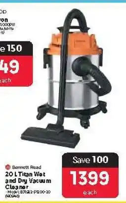 Makro Bennett Read 20 L Titan Wet and Dry Vacuum Cleaner offer