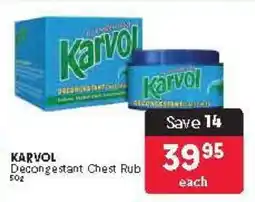 Makro KARVOL Decongestant Chest Rub offer