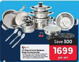 Makro 21-Piece Crown Stainless Steel Cookware Set offer