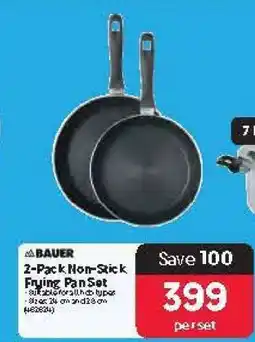 Makro BAUER 2-Pack Non-Stick Frying Pan Set offer