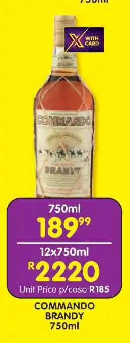 Shoprite COMMANDO BRANDY 750ml offer
