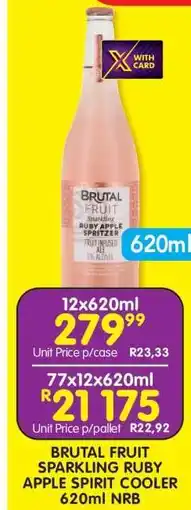 Shoprite BRUTAL FRUIT SPARKLING RUBY APPLE SPIRIT COOLER 620ml NRB offer