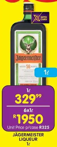 Shoprite JÄGERMEISTER LIQUEUR 1ℓ offer