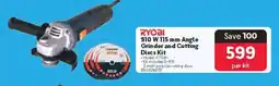 Makro RYOBI 910 W 115 mm Angle Grinder and Cutting Discs Kit offer