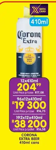 Shoprite CORONA EXTRA BEER 410ml cans offer