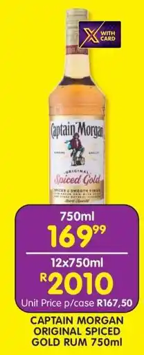 Shoprite CAPTAIN MORGAN ORIGINAL SPICED GOLD RUM 750ml offer