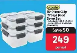 Makro ADDIS 16-Piece Clip ‘n Seal Food Saver Set offer