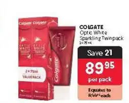 Makro Colgate Optic White Sparkling Twinpack offer