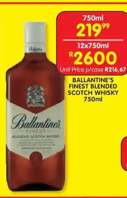 Shoprite Ballantine's Finest Blended Scotch Whisky 750ml offer