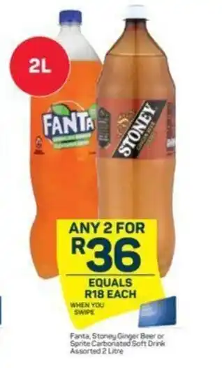 Pick n Pay Fanta, Stoney Ginger Beer or Sprite Carbonated Soft Drink Assorted 2 Litre offer