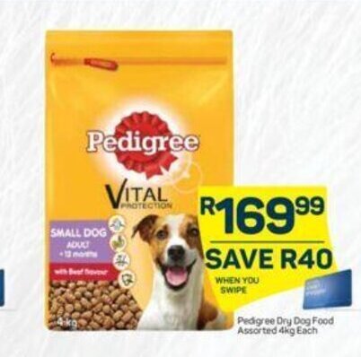 Pedigree Dry Dog Food 4kg offer at Pick n Pay