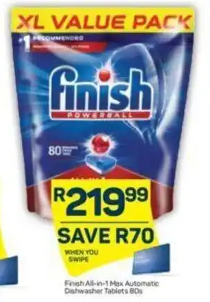 Pick n Pay Finish All-in-1 Max Automatic Dishwasher Tablets 80s offer