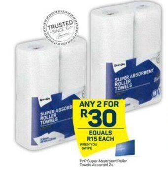 Pick n Pay PnP Super Absorbent Roller Towels Assorted 2s offer