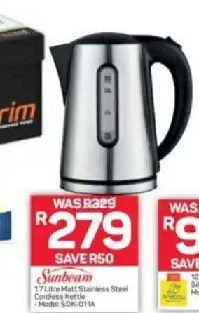 Pick n Pay Matt Stainless Steel Cordless Kettle offer