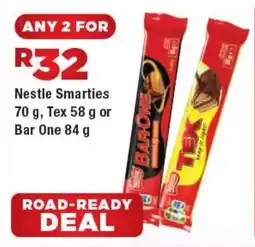 Nestle Smarties, Tex or Bar One