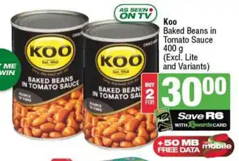 KwikSpar Koo Baked Beans in Tomato Sauce offer