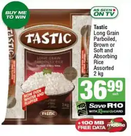 KwikSpar Tastic Long Grain Parboiled, Brown or Soft and Absorbing Rice Assorted offer