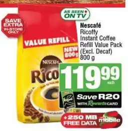 KwikSpar Nescafé Ricoffy Instant Coffee Refill Value Pack offer