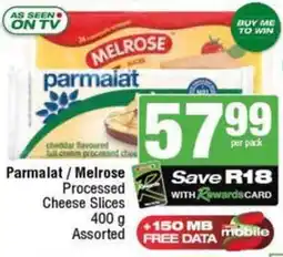 KwikSpar Parmalat/ Melrose Processed Cheese Slices Assorted offer