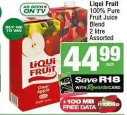 KwikSpar Liqui Fruit 100% Pure Fruit Juice Blend Assorted offer