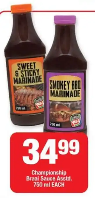 OK Foods Championship Braai Sauce Asstd. offer