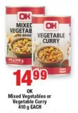 OK Foods OK Mixed Vegetables or Vegetable Curry offer