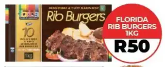 1UP Florida rib burgers offer