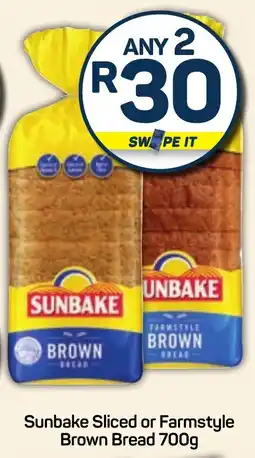 Pick n Pay Sunbake Sliced or Farmstyle Brown Bread offer