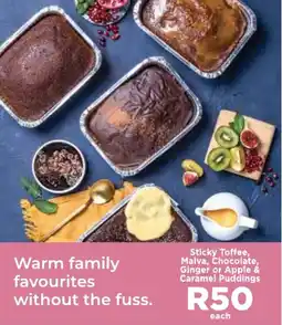 Food Lover's Market Sticky Toffee, Malva, Chocolate, Ginger or Apple & Caramel Puddings offer