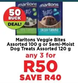 Marltons Veggie Bites Assorted or Semi-Moist Dog Treats Assorted