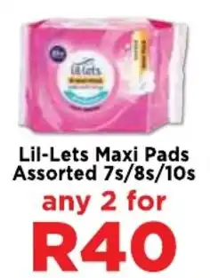 Food Lover's Market Lil-Lets Maxi Pads Assorted offer