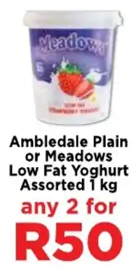 Food Lover's Market Ambledale Plain or Meadows Low Fat Yoghurt Assorted offer