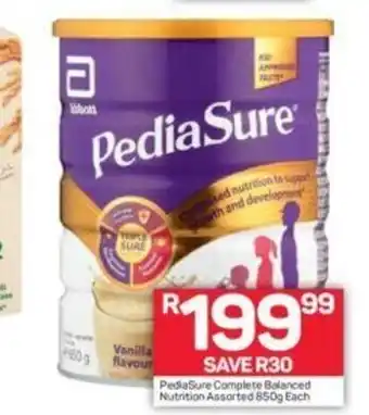 Pick n Pay PediaSure Complete Balanced Nutrition Assorted 850g offer