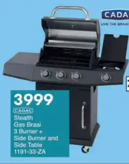 President Hyper CADAC Stealth Gas Braai 3 Burner + Side Burner and Side Table offer