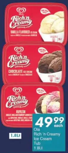 President Hyper Ola Rich 'n Creamy Ice Cream Tub offer